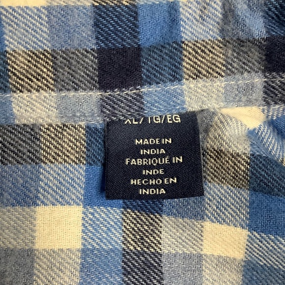 CHAPS Blue Plaid Flannel Button Down Shirt Size XL - Picture 12 of 16